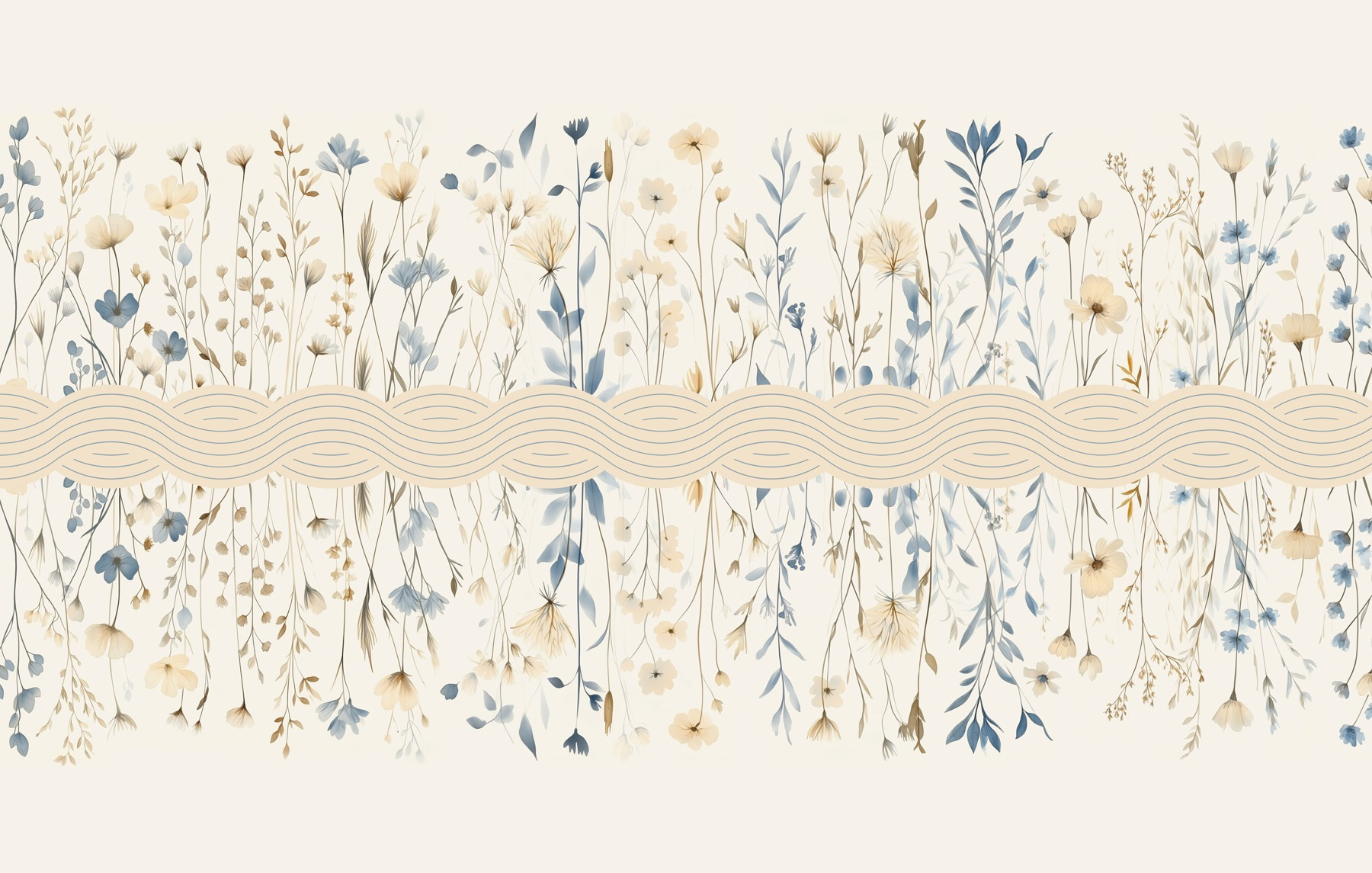 Floral pattern with blue and white flowers Floral pattern with blue and white flowers