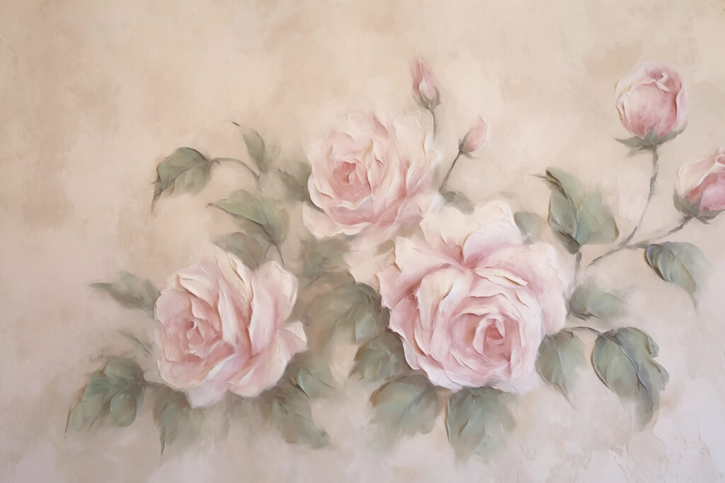 Pintura de rosas cor-de-rosa Pintura de rosas cor-de-rosa