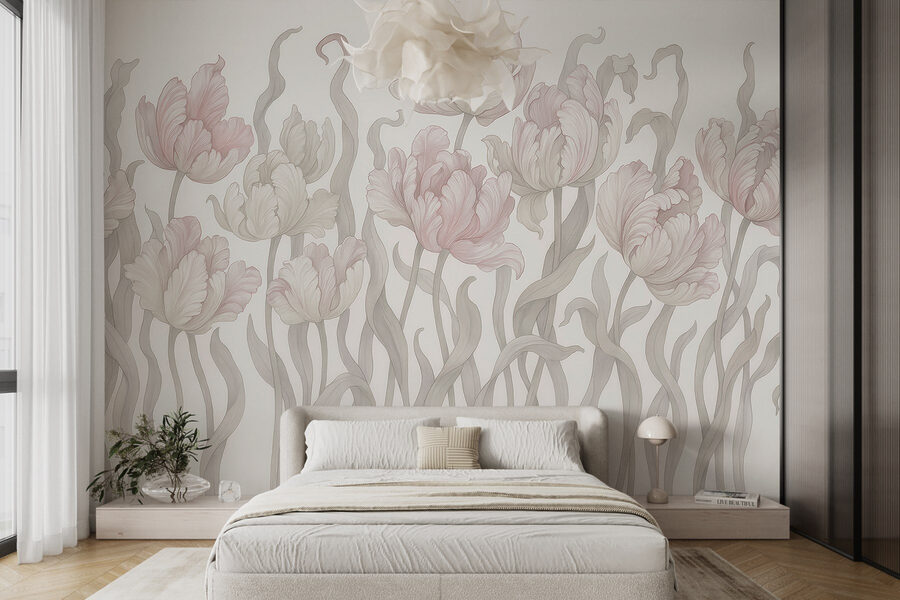 Flores delicadas em tons suaves