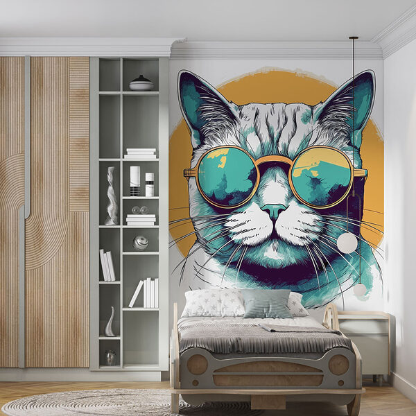 Um gato com óculos de sol Um gato com óculos de sol