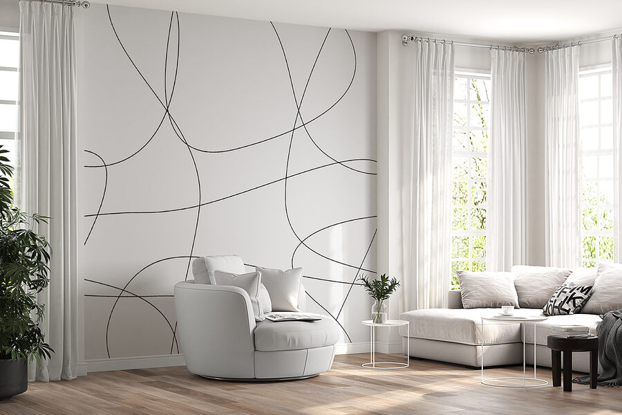 Linhas pretas sobre um fundo branco