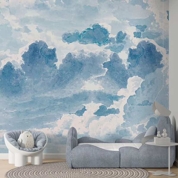 Um céu azul e branco com nuvens Um céu azul e branco com nuvens