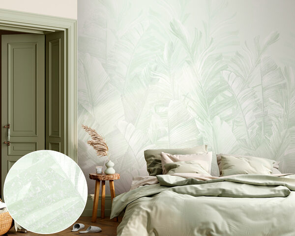 Folhas verdes macias em camadas suaves. Folhas verdes macias em camadas suaves.