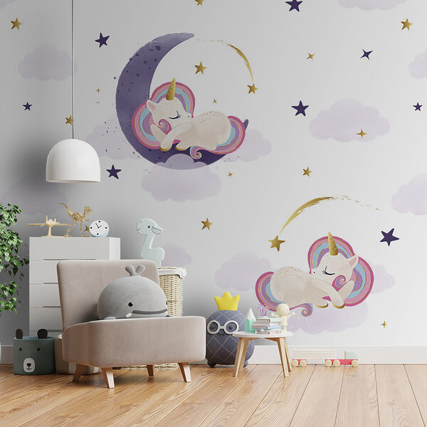 Um unicórnio a dormir na lua Um unicórnio a dormir na lua