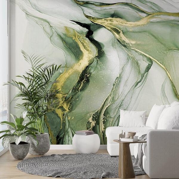 Um grande plano de uma pintura Um grande plano de uma pintura