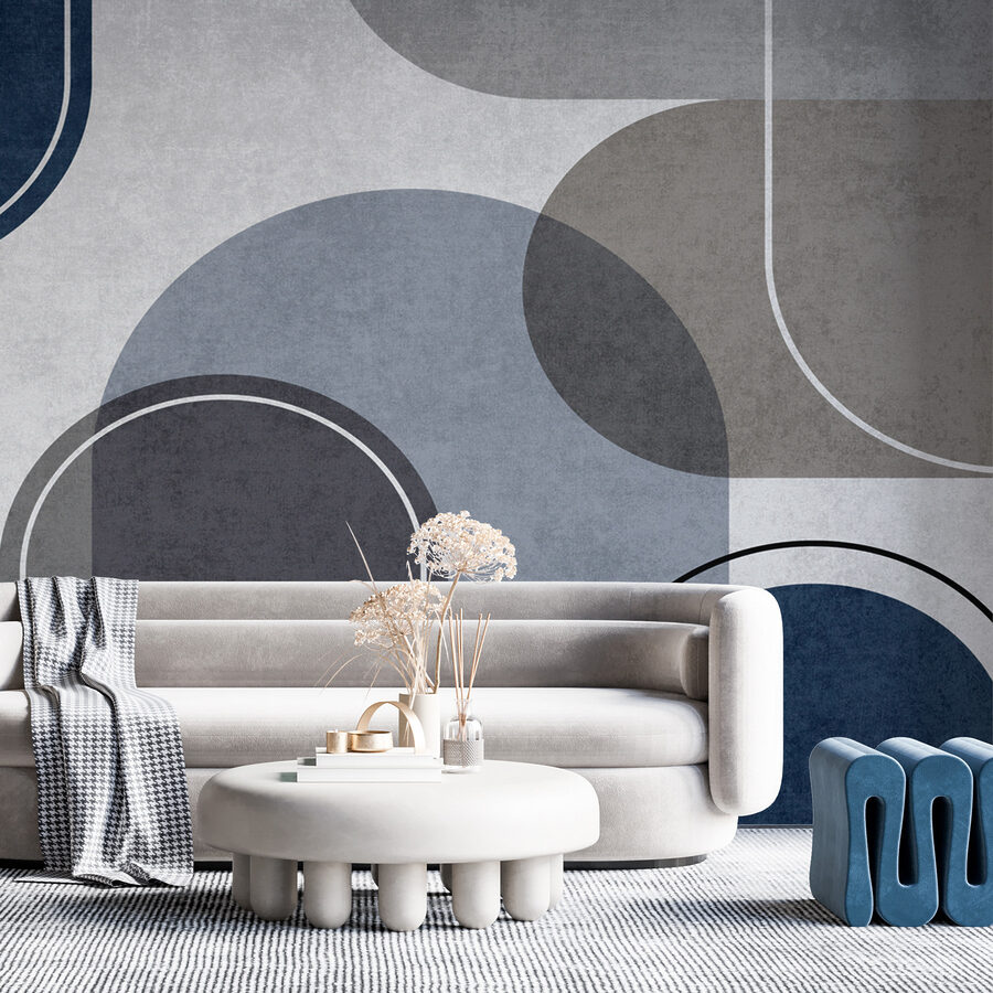 Formas abstractas modernas em tons suaves.