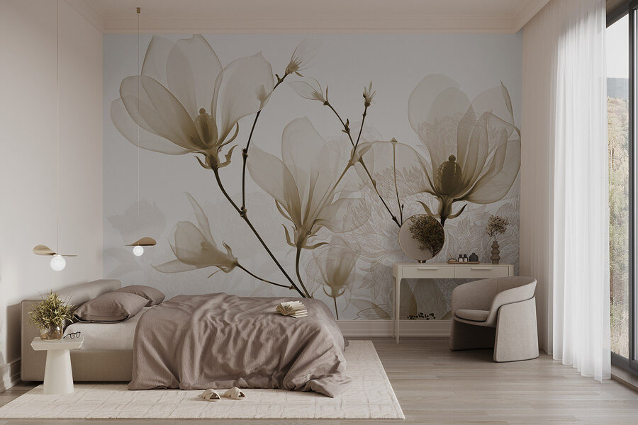 Flores delicadas em tons suaves