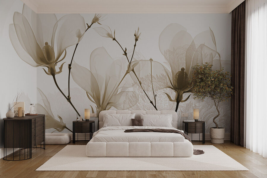 Flores delicadas em tons suaves