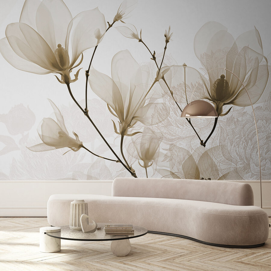 Flores delicadas em tons suaves