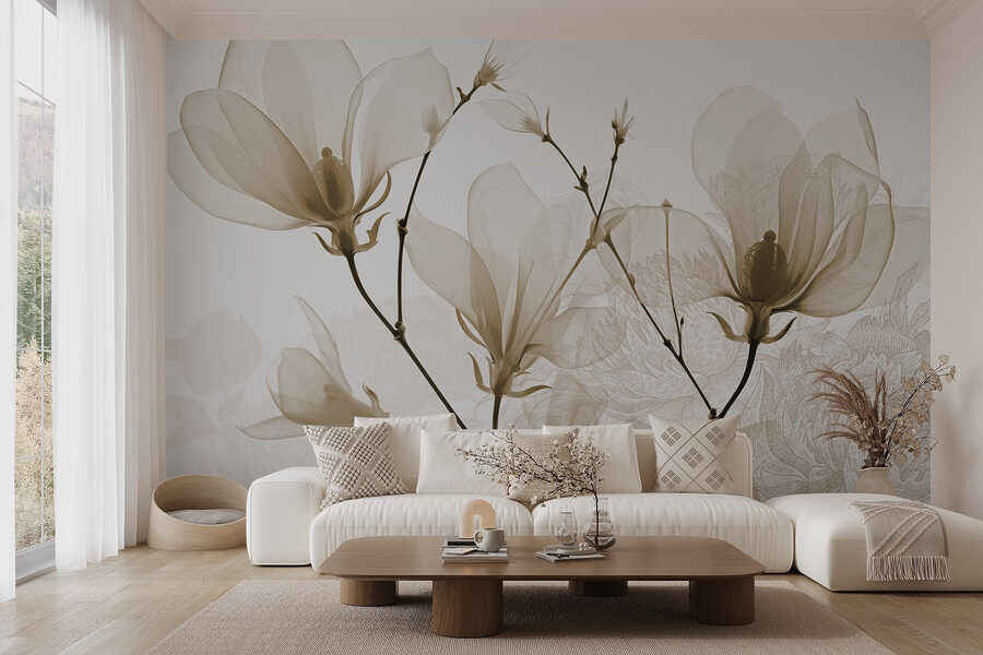 Flores delicadas em tons suaves