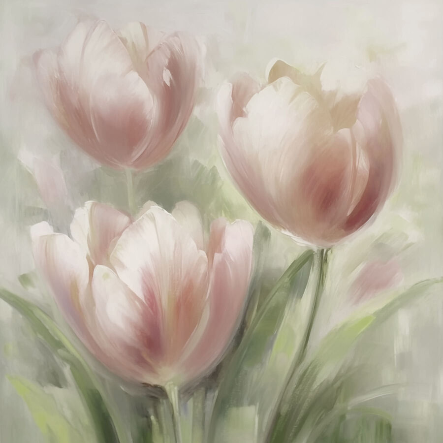 Pintura de flores cor-de-rosa