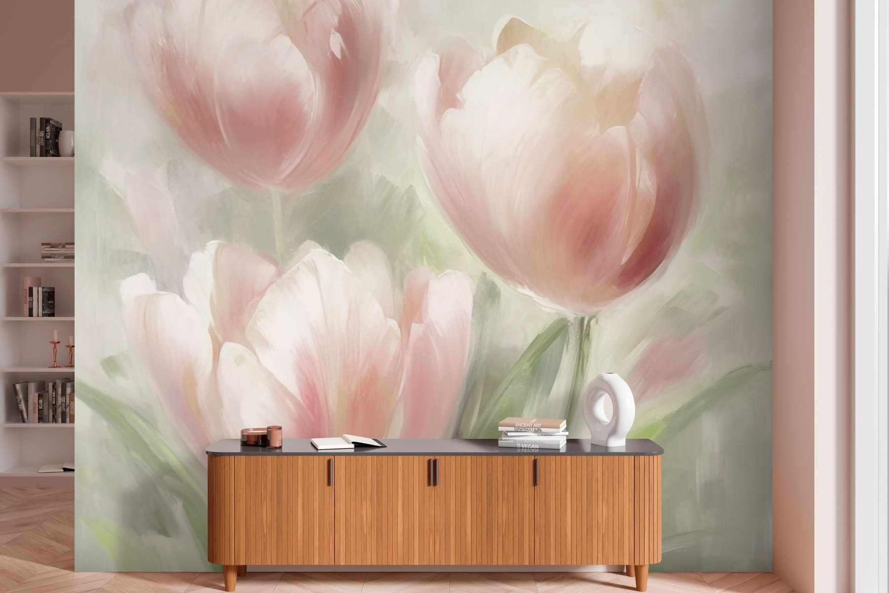 Painting of pink flowers Painting of pink flowers