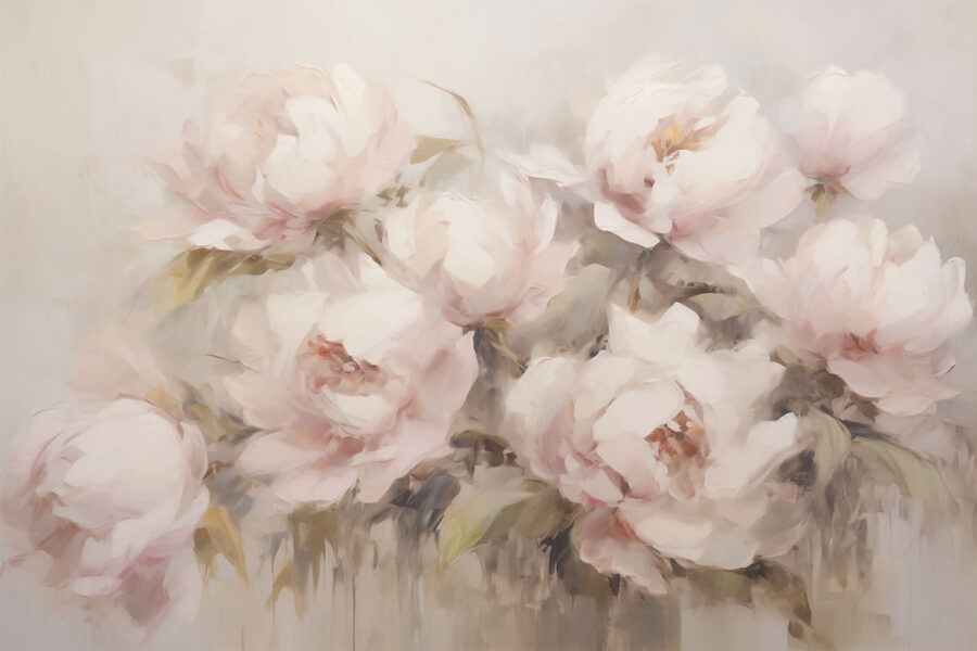 Pintura de flores sobre um fundo branco