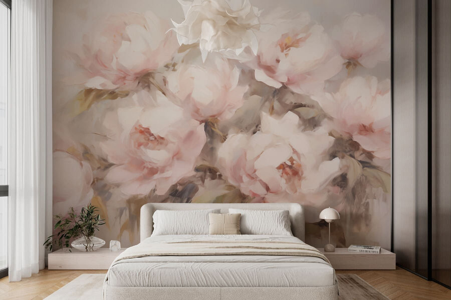 Pintura de flores sobre um fundo branco
