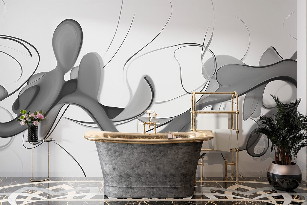 Black and white image of a swirly design Black and white image of a swirly design