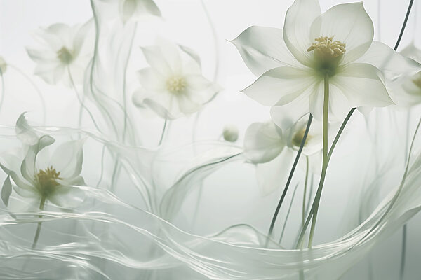 Flores brancas com hastes e caules longos Flores brancas com hastes e caules longos