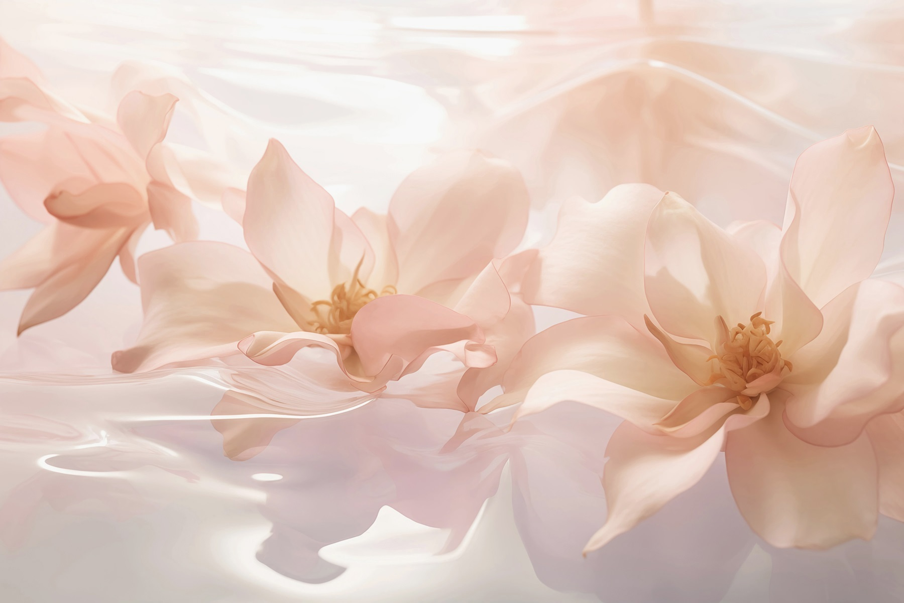 Group of pink flowers floating in water Group of pink flowers floating in water