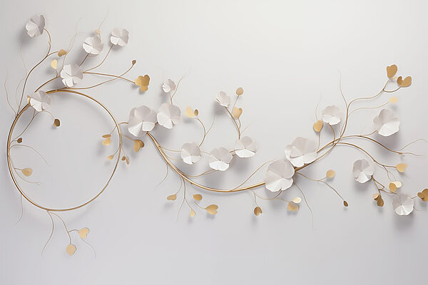 Decoração floral elegante numa parede Decoração floral elegante numa parede