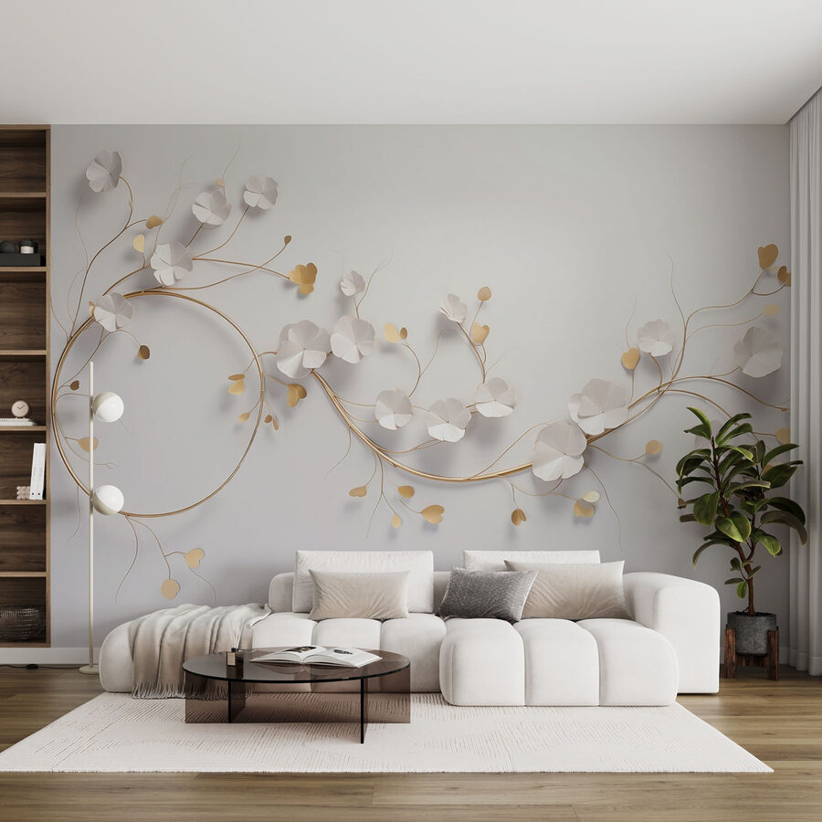 Decoração floral elegante numa parede