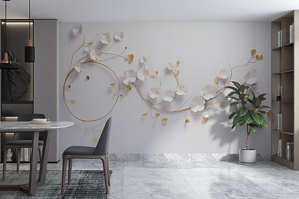 Decoração floral elegante numa parede Decoração floral elegante numa parede