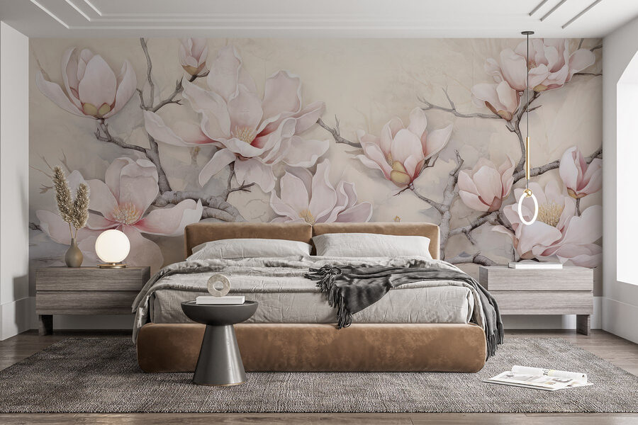 Pintura de flores num ramo