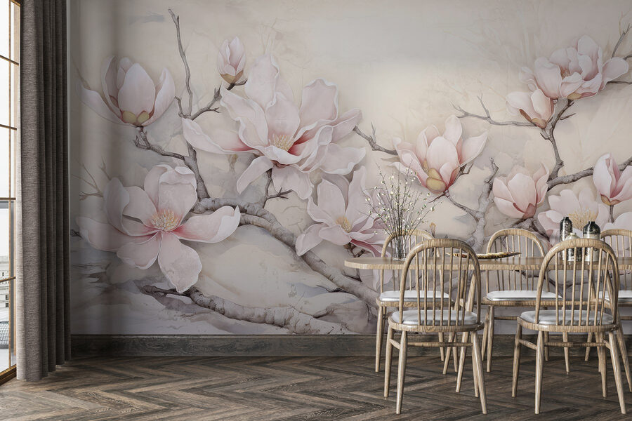 Pintura de flores num ramo