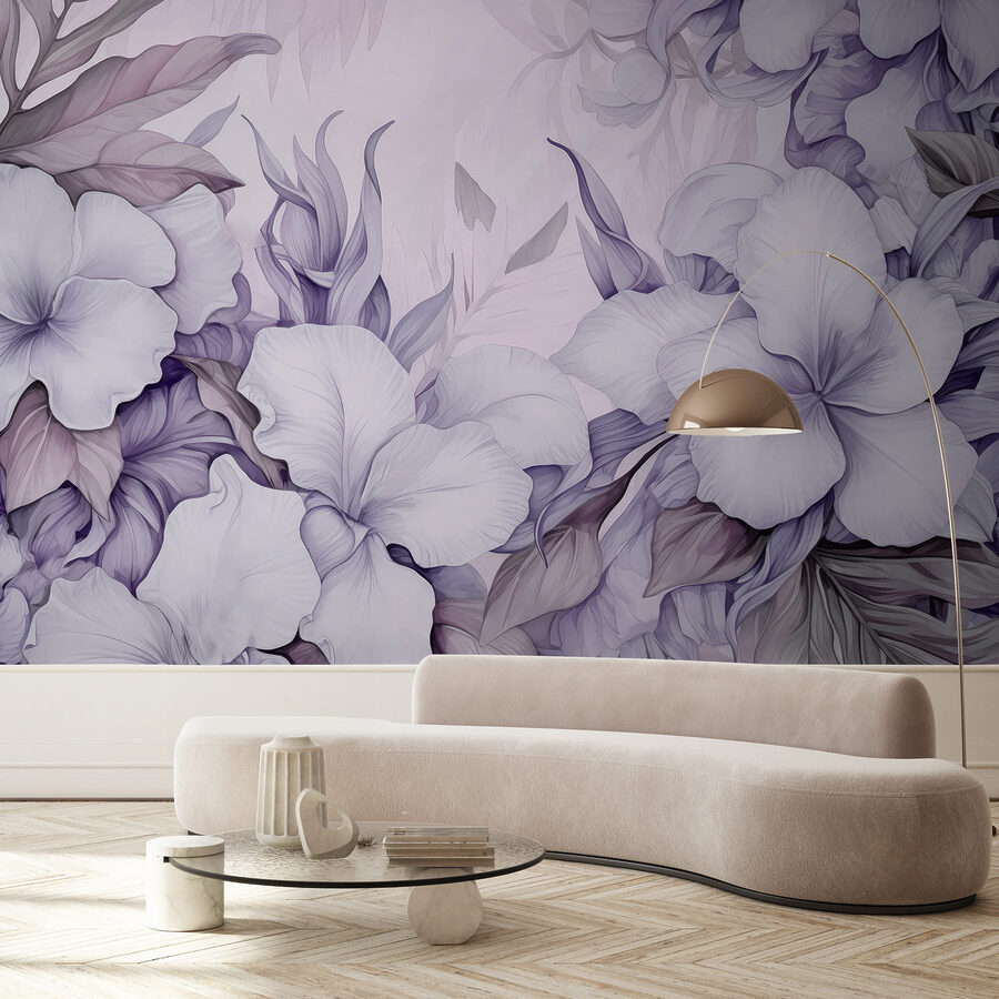 Flores delicadas em tons pastel suaves.