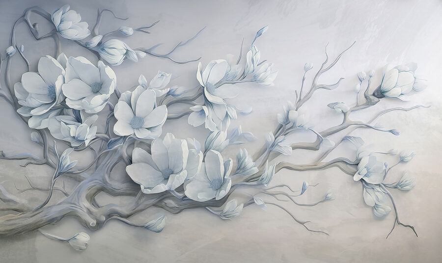 Papel de parede Flores brancas num ramo - Image 4