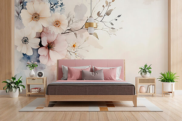 Pintura de flores sobre um fundo branco Pintura de flores sobre um fundo branco