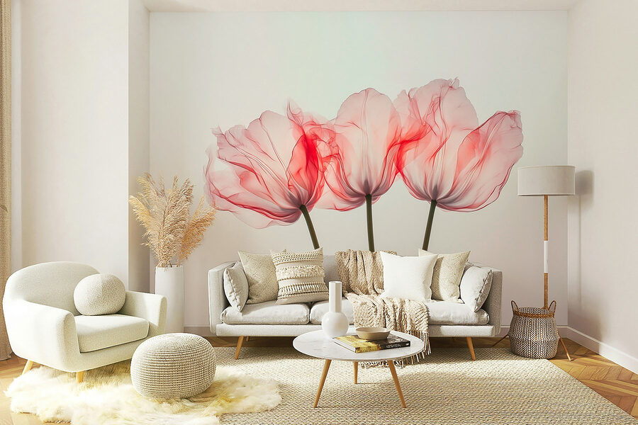 Grupo de flores cor-de-rosa