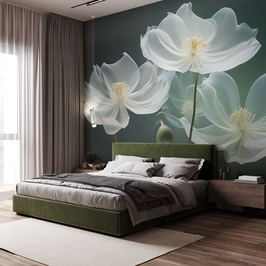 Flores delicadas em tons suaves.