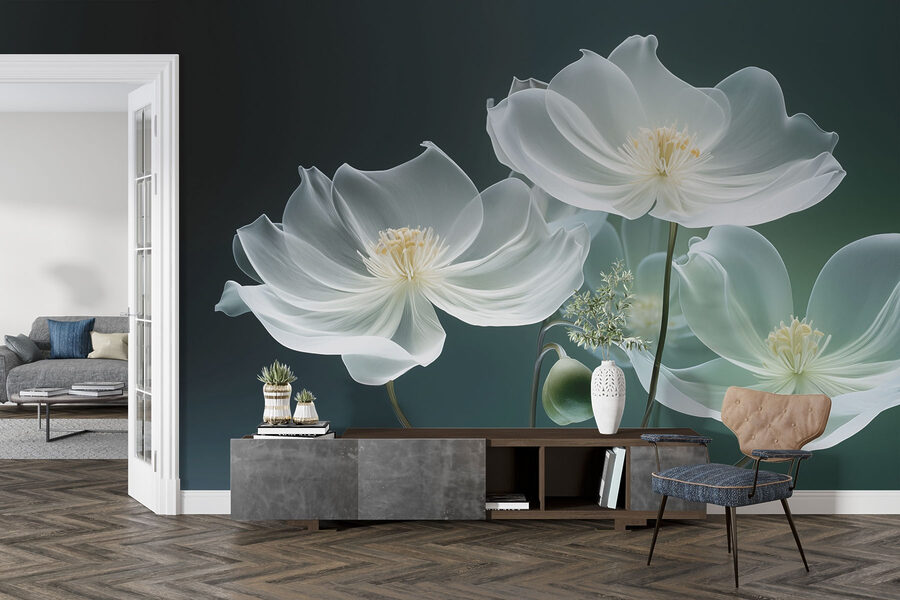 Flores delicadas em tons suaves.