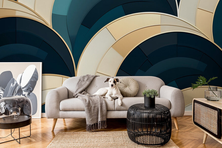 Curvas abstractas em cores tranquilas