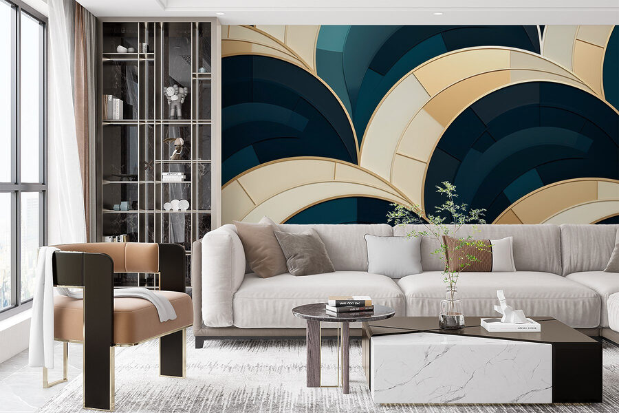 Curvas abstractas em cores tranquilas