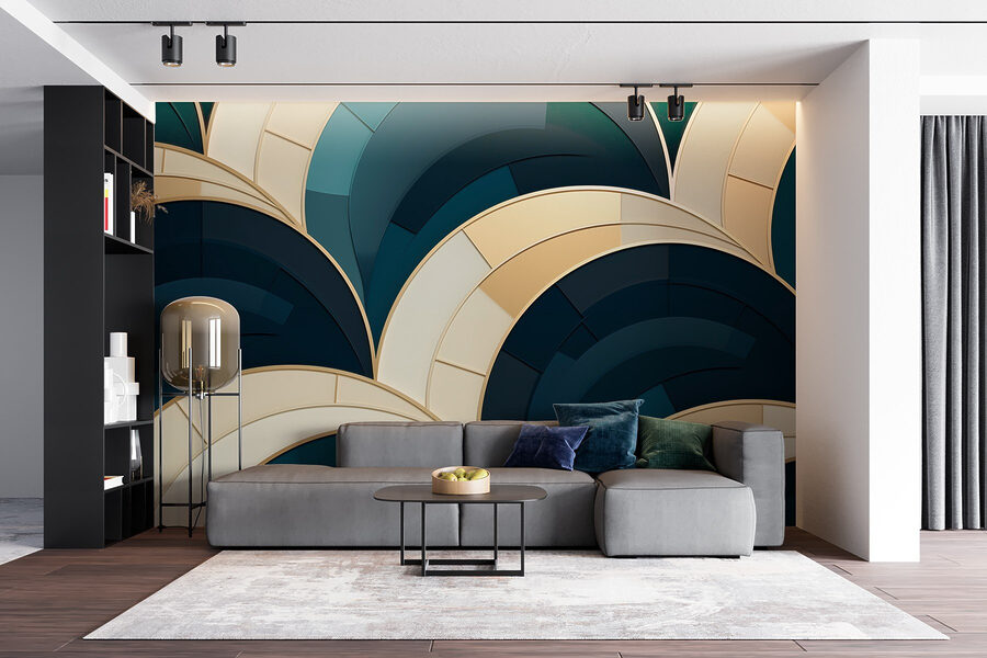 Curvas abstractas em cores tranquilas