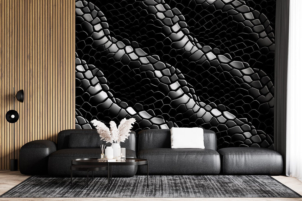 Dynamic abstract pattern in dark hues