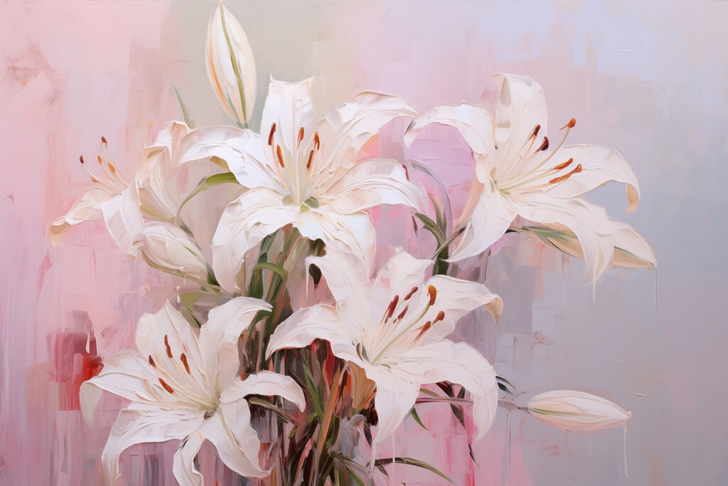 Pintura de flores brancas Pintura de flores brancas