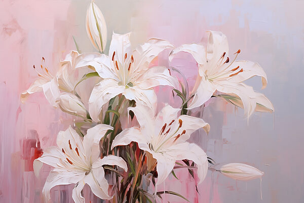 Pintura de flores brancas Pintura de flores brancas