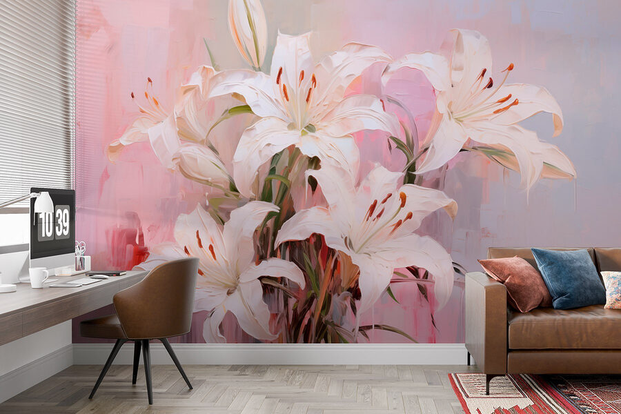 Pintura de flores brancas