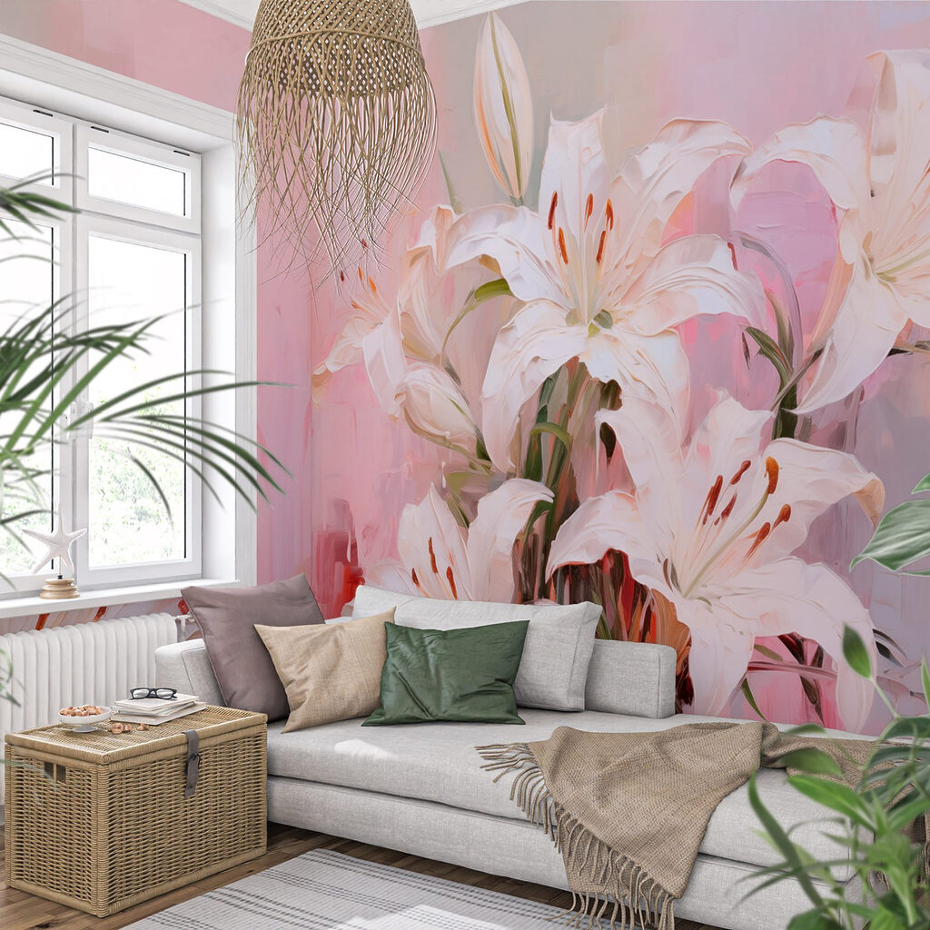 Painting of white flowers Painting of white flowers