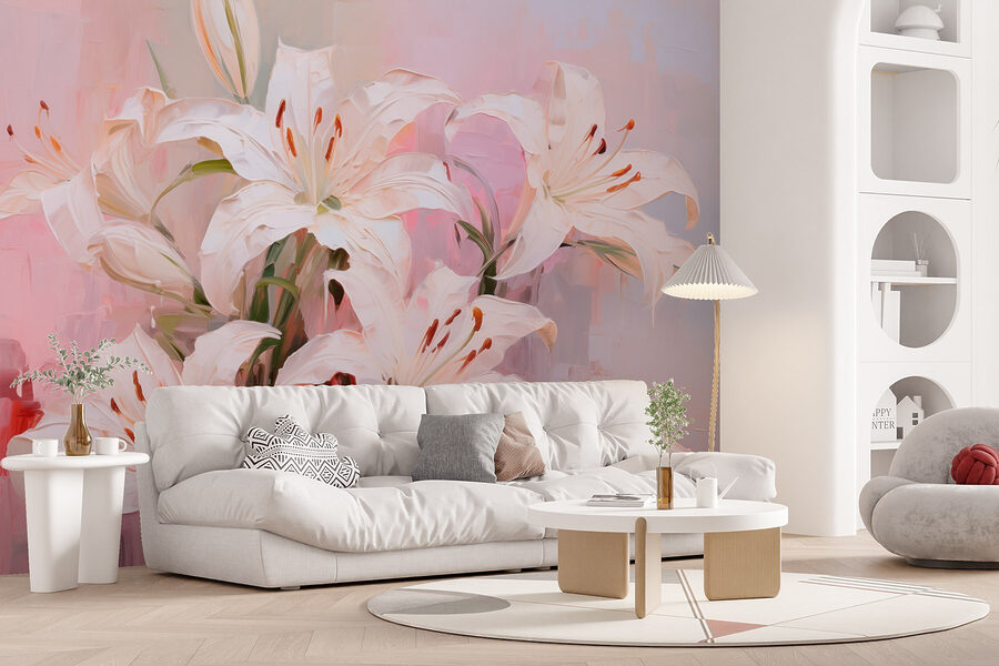 Pintura de flores brancas