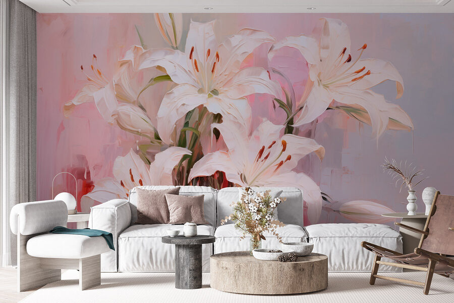 Pintura de flores brancas