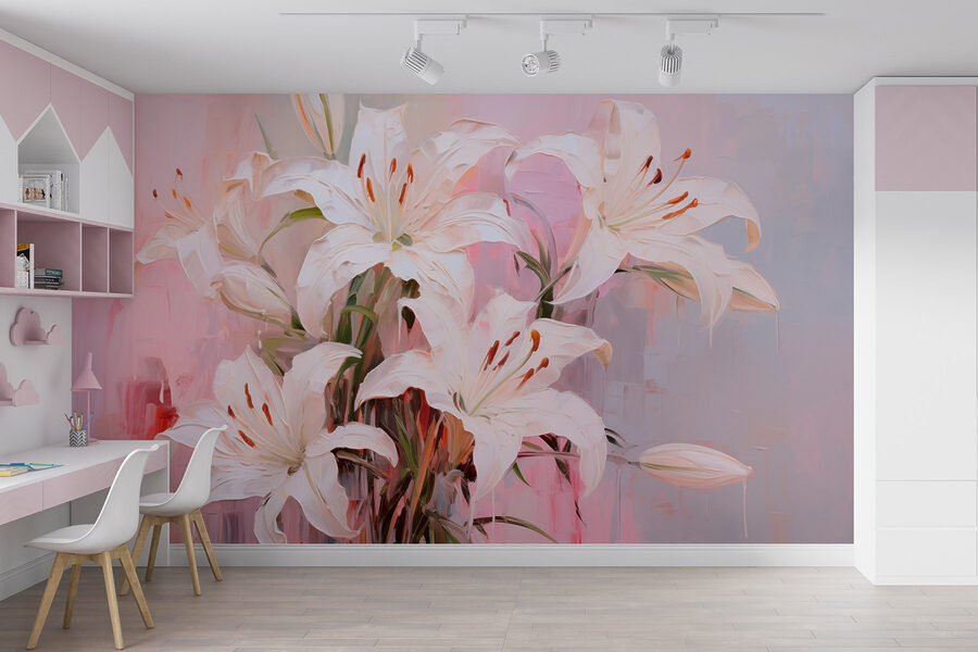 Pintura de flores brancas