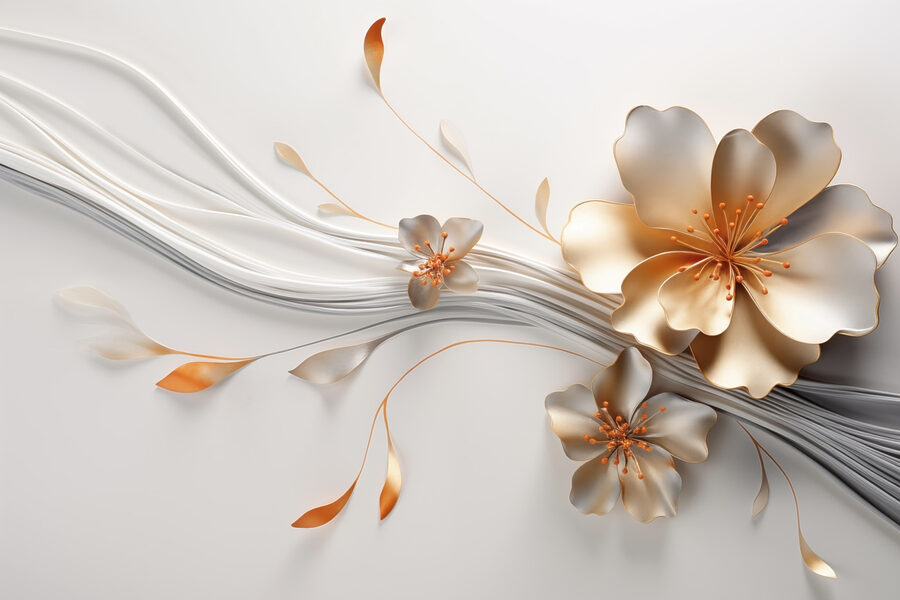 Design floral elegante com pormenores fluidos