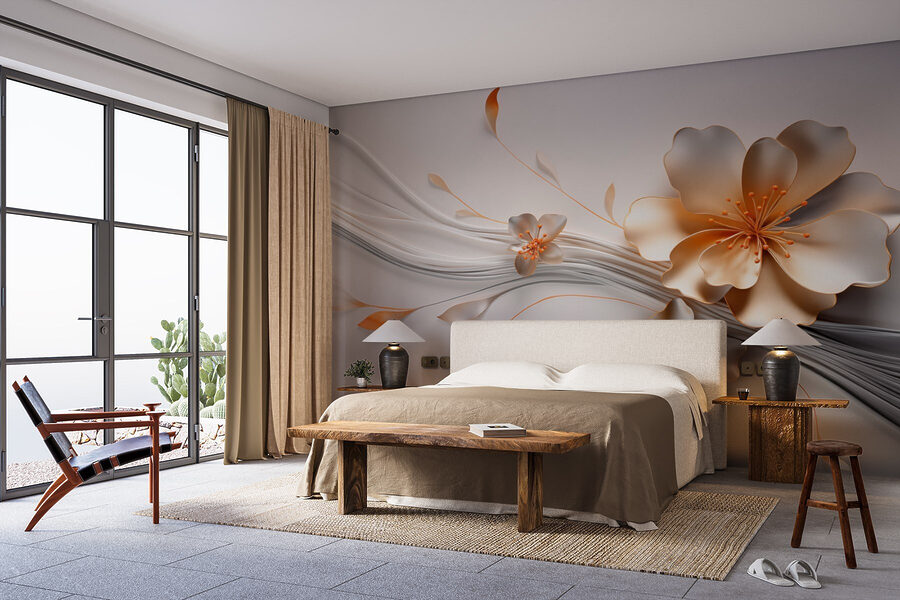 Design floral elegante com pormenores fluidos