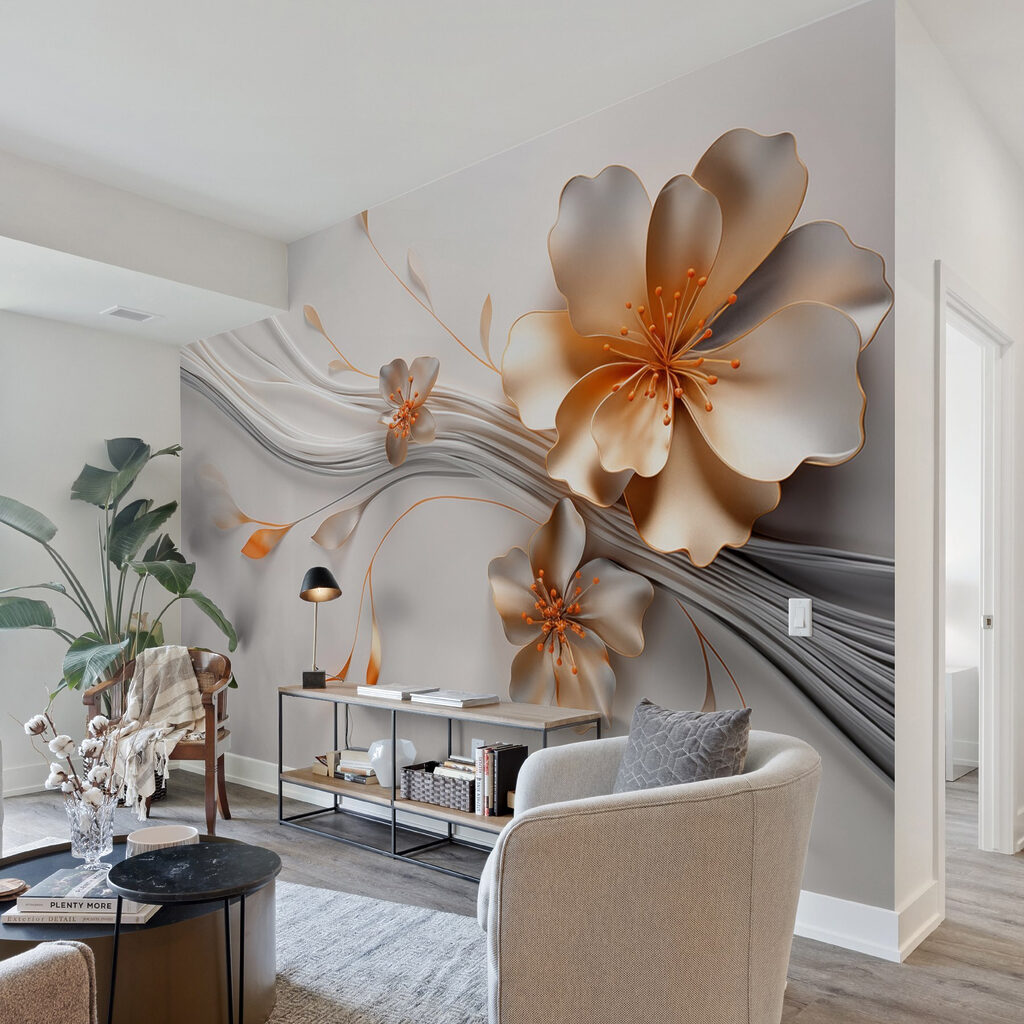 Elegant floral design with flowing details Elegant floral design with flowing details