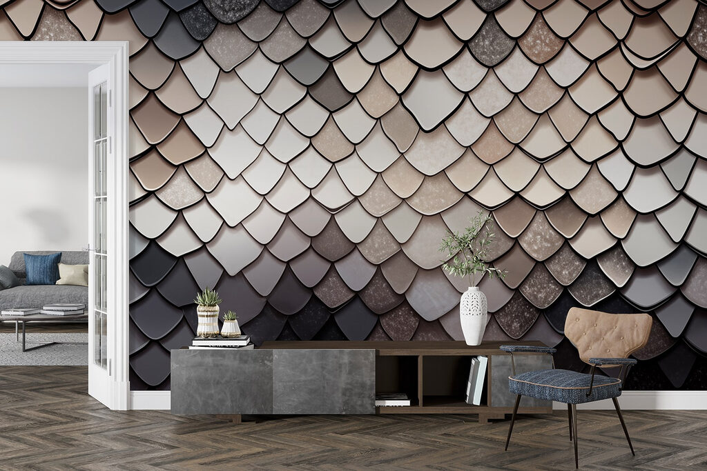 Textured scales in muted color palette