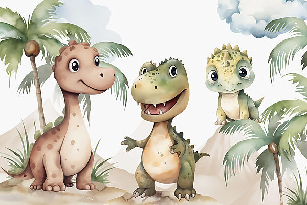 Grupo de dinossauros de pé sobre rochas Grupo de dinossauros de pé sobre rochas