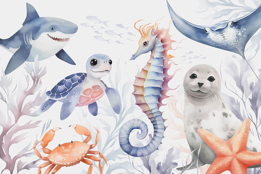 Grupo de animais marinhos