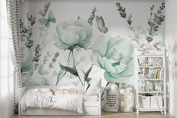 Flores delicadas em tons verdes suaves Flores delicadas em tons verdes suaves